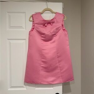 Pink Sleeveless Dress with Bow